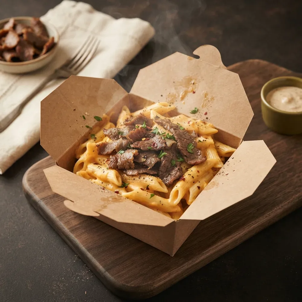 Pasta Cheddar + Kebab